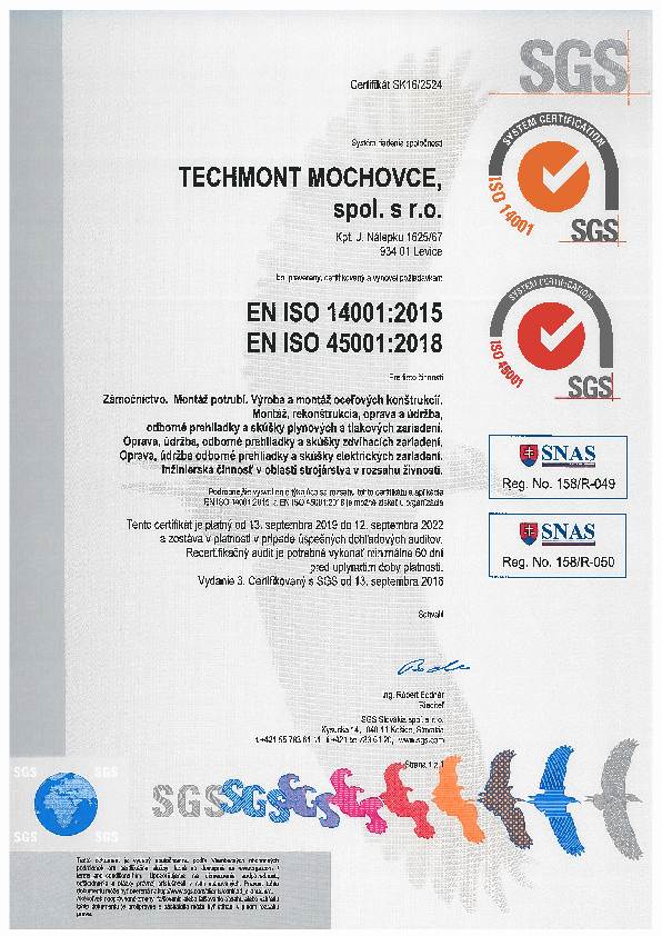 EN ISO 14001 2015, EN ISO 45001 2018